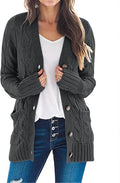 Women's 2025 Cable Knit Button Cardigan - Loose Open Front Cozy