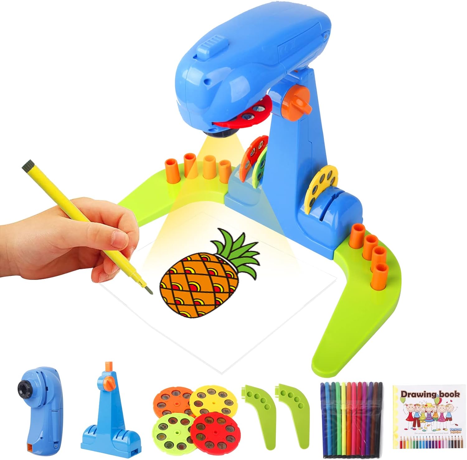 Kidssmart Art Projector: 32 Cartoon Slides, 12 Brushes, Adjustable Size! Perfect for Learning to Draw