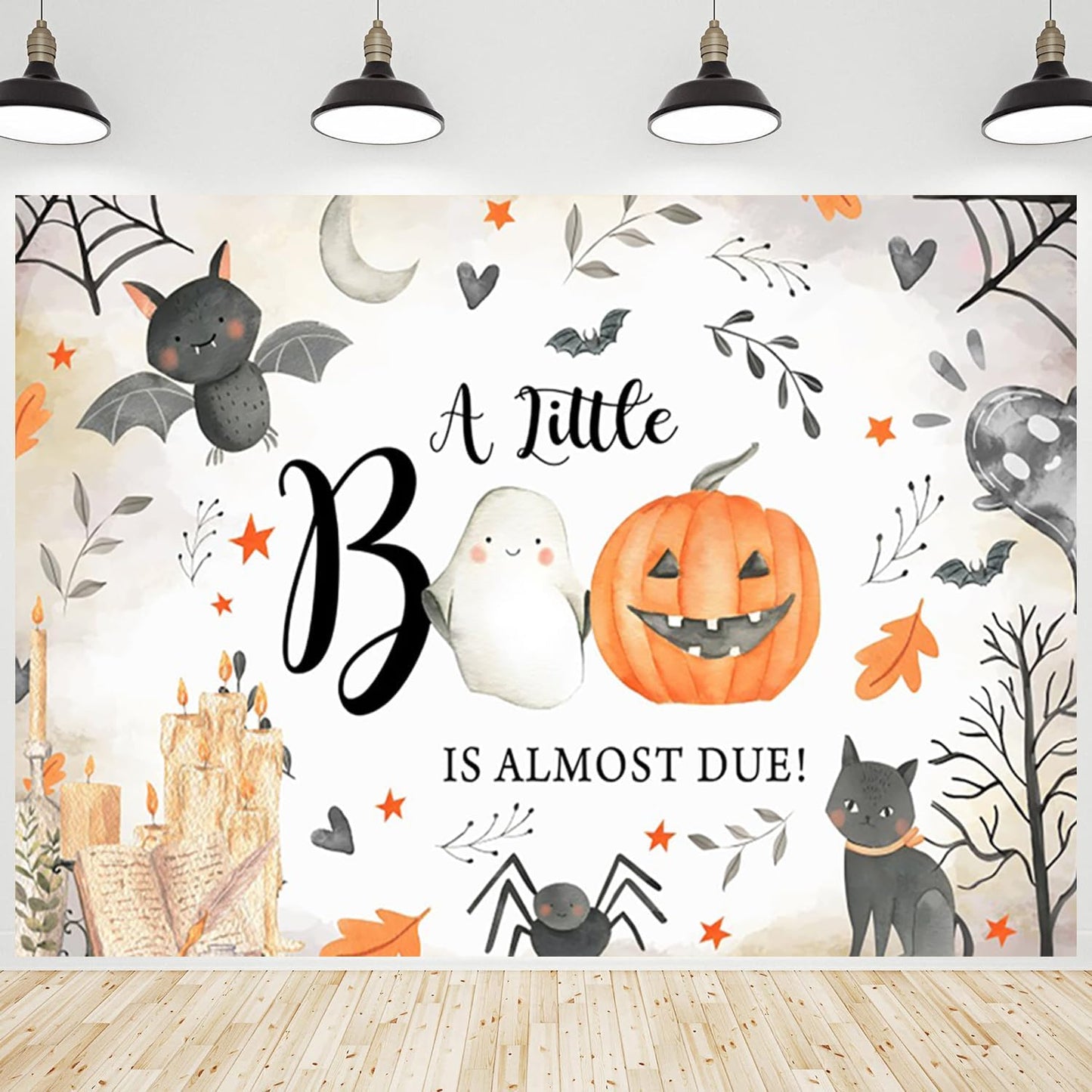 Halloween Baby Shower Backdrop for Newborn Birthday Party Fun