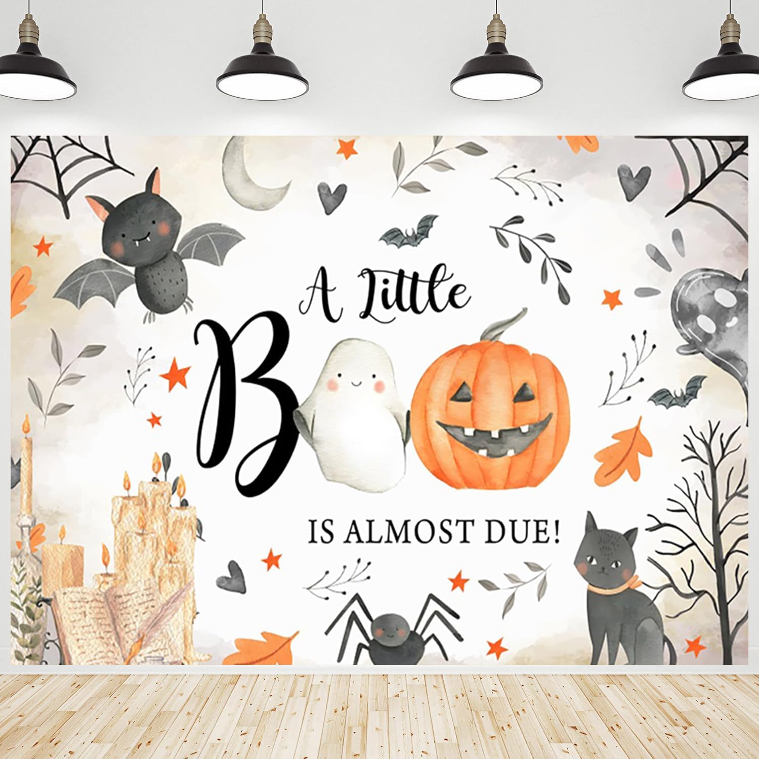 Halloween Baby Shower Backdrop for Newborn Birthday Party Fun