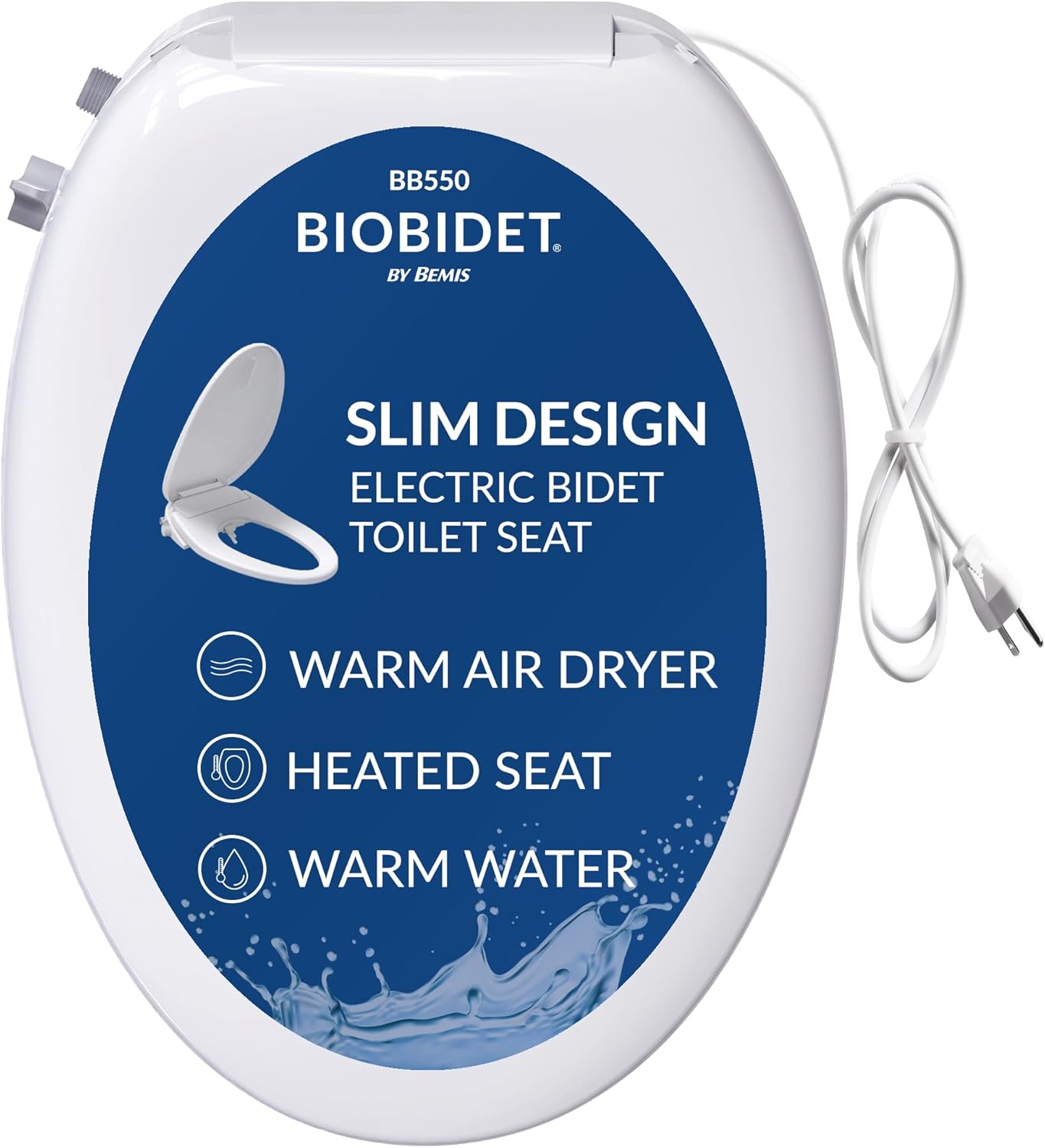 Bio Bidet BB550 Heated Bidet Seat with Warm Water Wash & Dryer