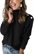 Fall Sweaters for Women Striped Turtleneck Ribbed Knit (Style ZKDX)