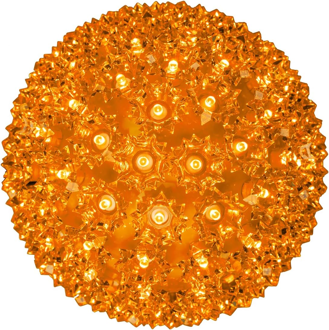 LED Starlight Sphere 7.5in Orange Light for Holiday Decor