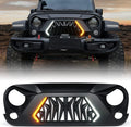 Xprite Matte Black Front Grill with Running and Turn Signals - Jeep