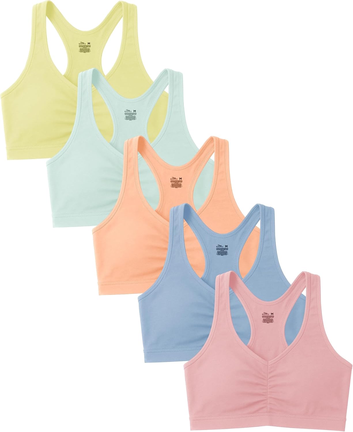 Sexy Basics Women's Cotton Spandex Racer Back Bra for Comfort