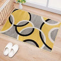 Contemporary Abstract Circles Area Rug 2ft x 3ft Yellow - Easy Care