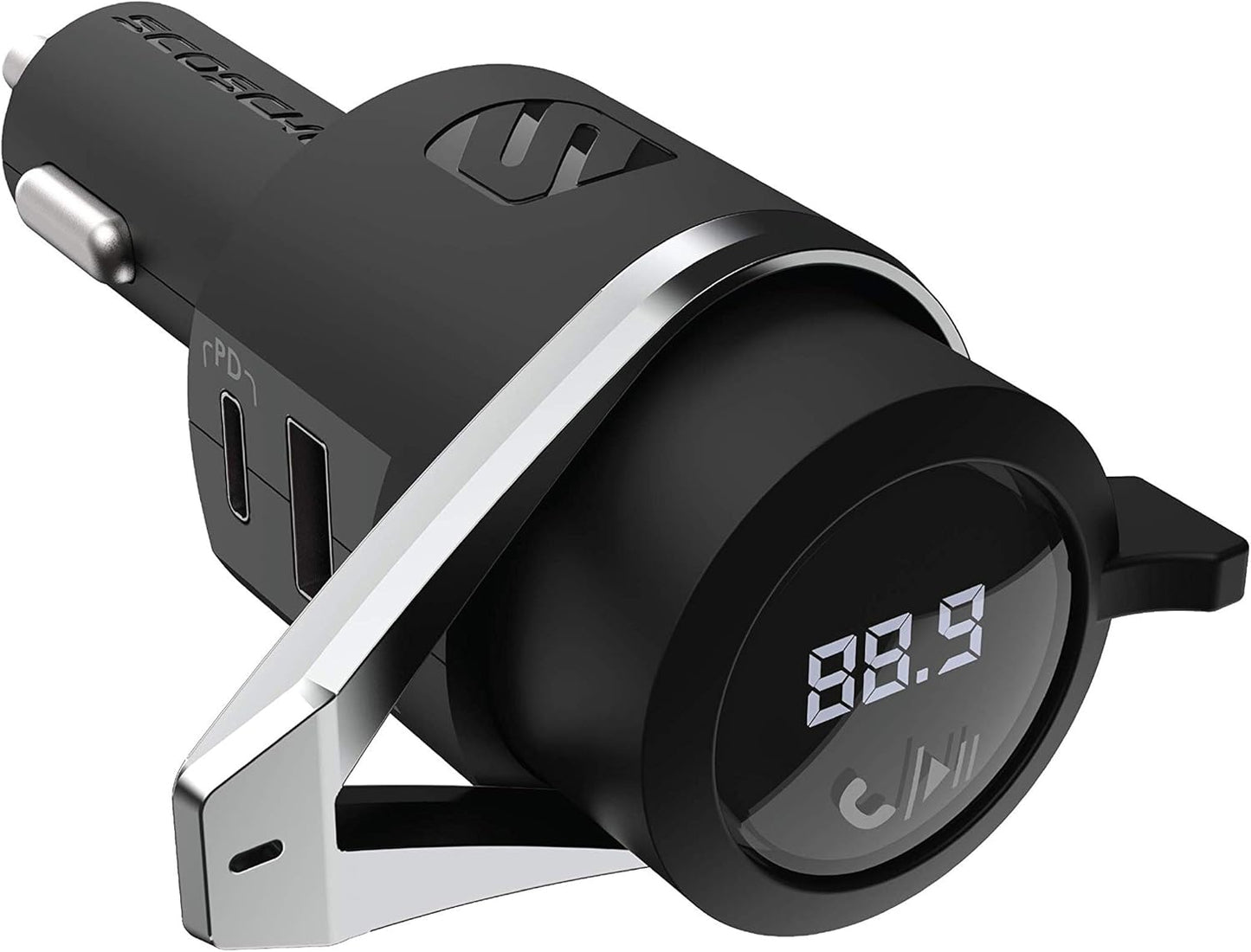 Scosche BTFMPD3SR Bluetooth FM Transmitter for Car with Fast Charging