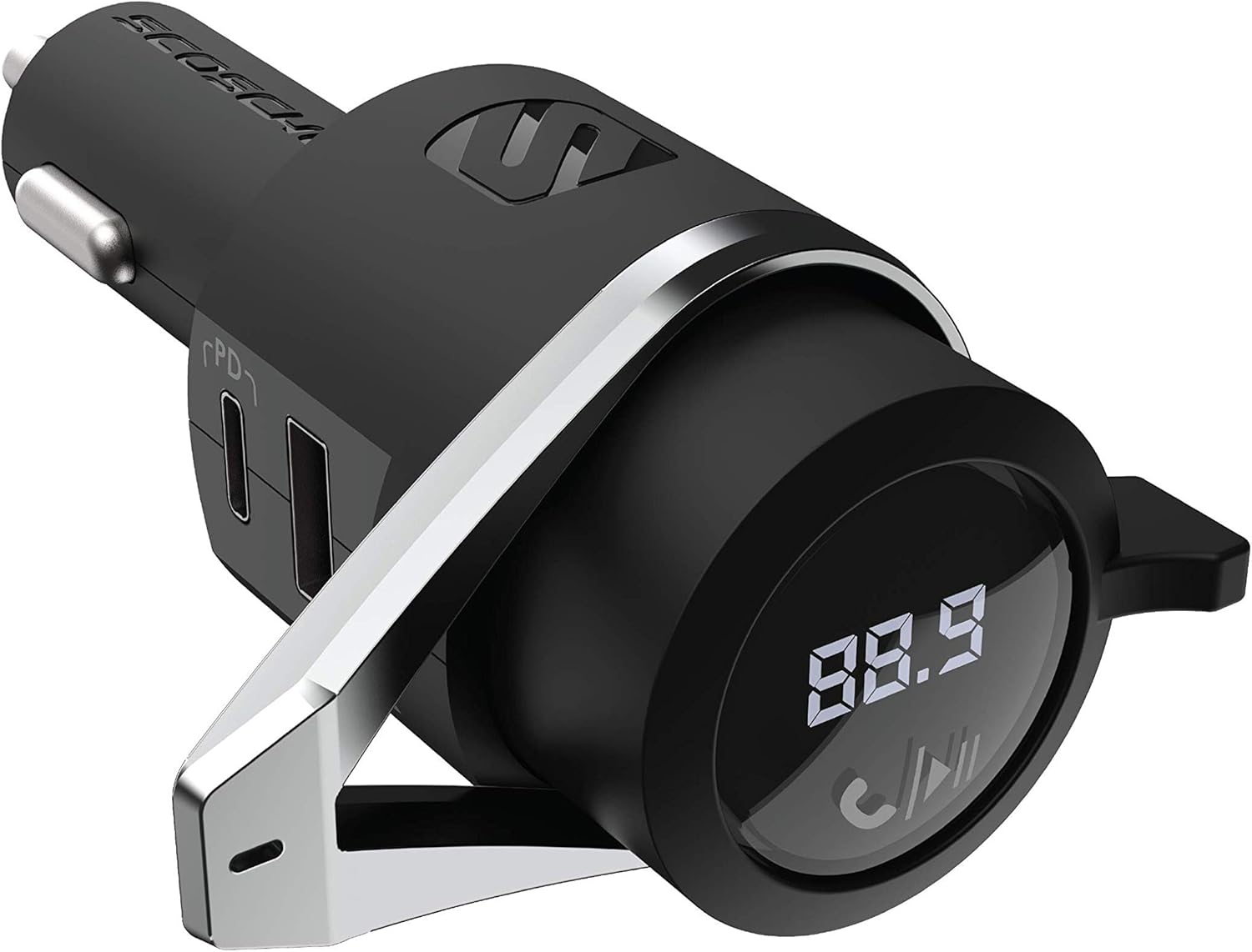 Scosche BTFMPD3SR Bluetooth FM Transmitter for Car with Fast Charging