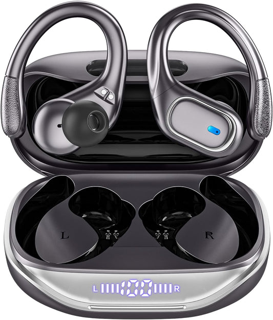 Catitru Wireless Earbuds: 80Hrs Playtime, IPX7 Waterproof, Over-Ear Hooks