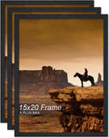 15x20 Picture Frame Set of 3 - Black Engineered Wood Frames