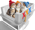 Stainless Steel Litter Box 28in XXL for Large & Multiple Cats - High