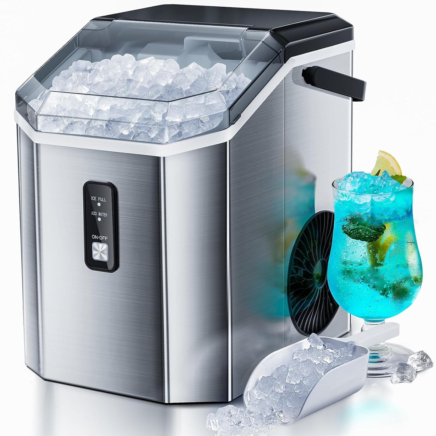 Xbeauty 35lbs Nugget Ice Maker - Self-Cleaning Stainless Steel