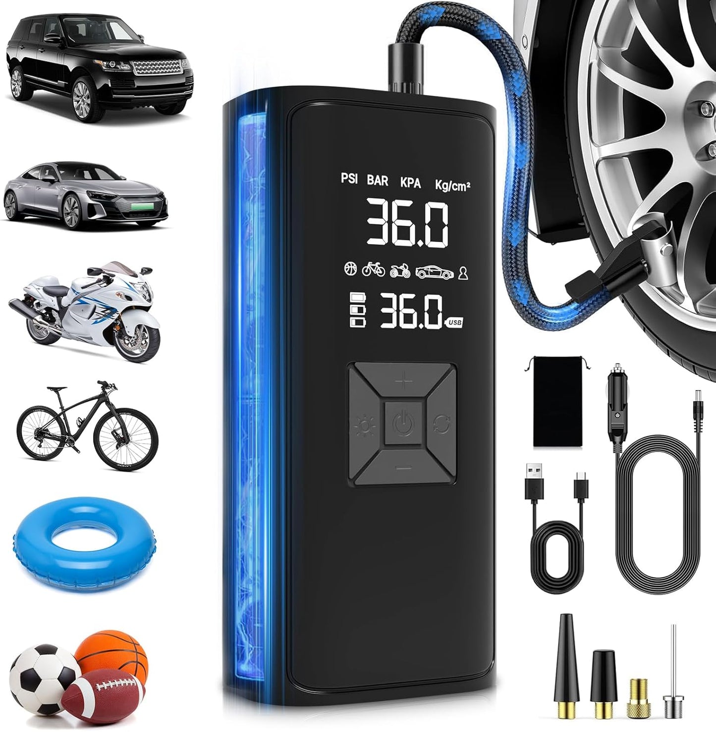 Portable Air Compressor for Fast Tire Inflation and More