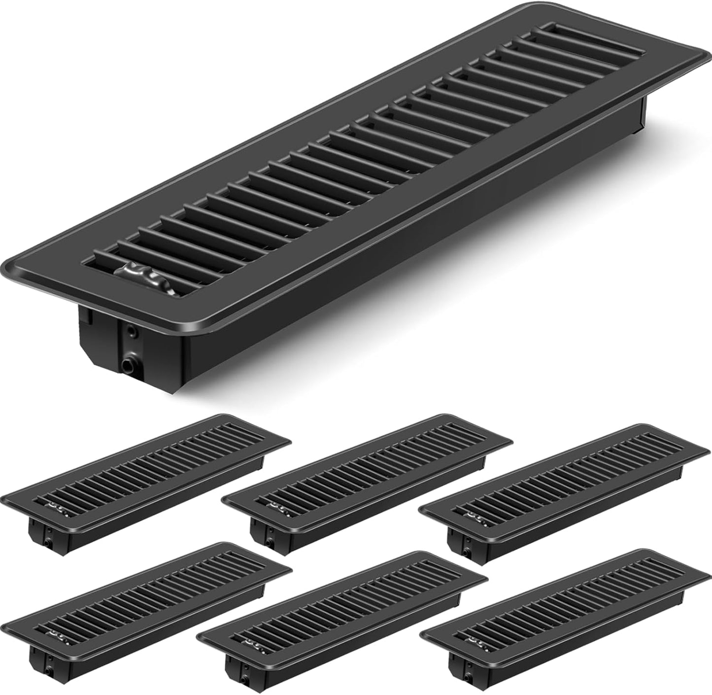2x12 Floor Vents Heavy Duty Registers for Home Use in Black