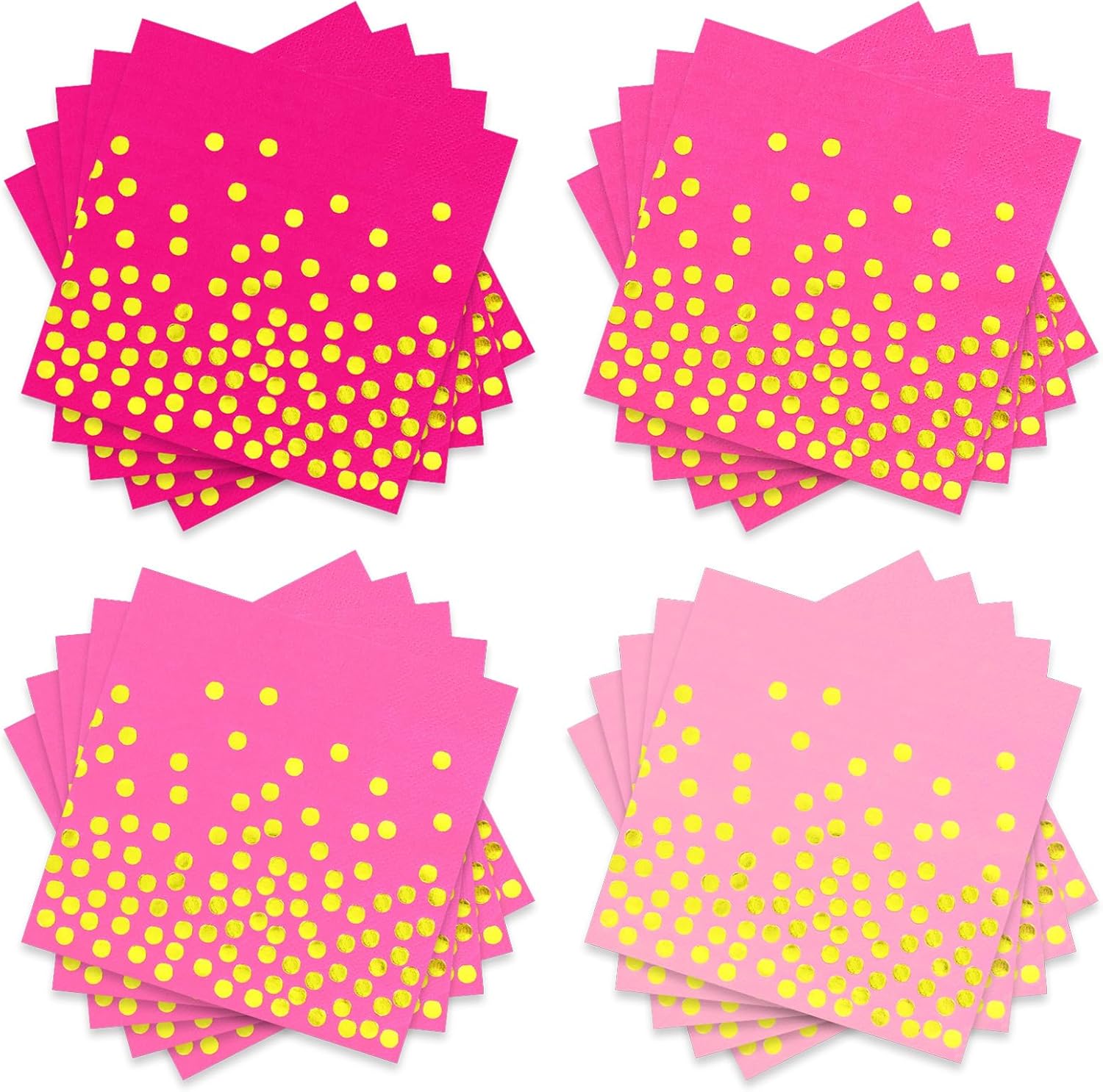 Whaline 100Pcs Hot Pink Cocktail Napkins - Elegant & Disposable Tableware
