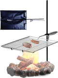 Campfire Grill Grate Stake & Grill 36in - Portable Adjustable Campfire