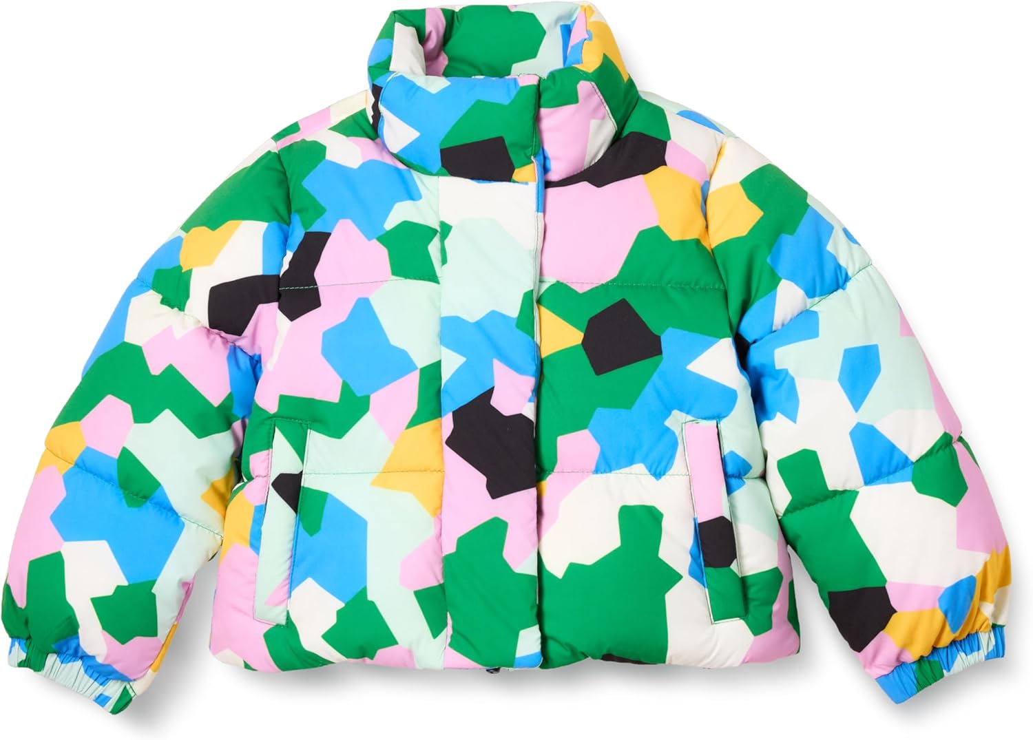 Cropped Full-Zip Puffer Jacket for Girls and Toddlers' Warmth