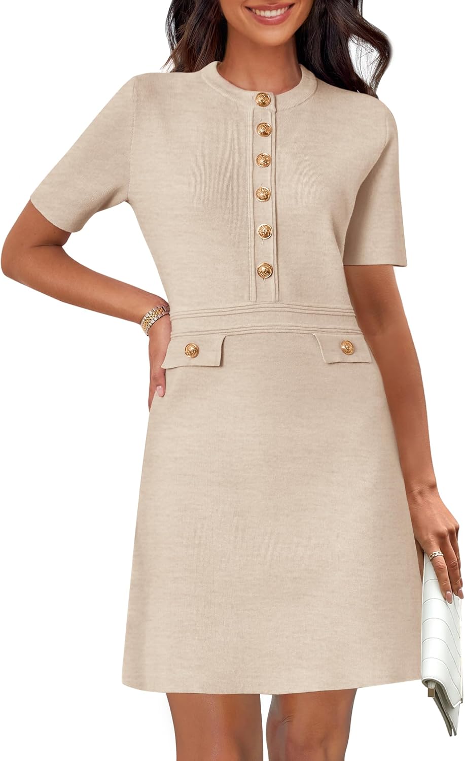 Knit Bodycon Sweater Dress for Women - Elegant Mini Style