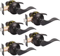 Interior Door Handles Oil Rubbed Bronze Levers - 5 Pack Passage
