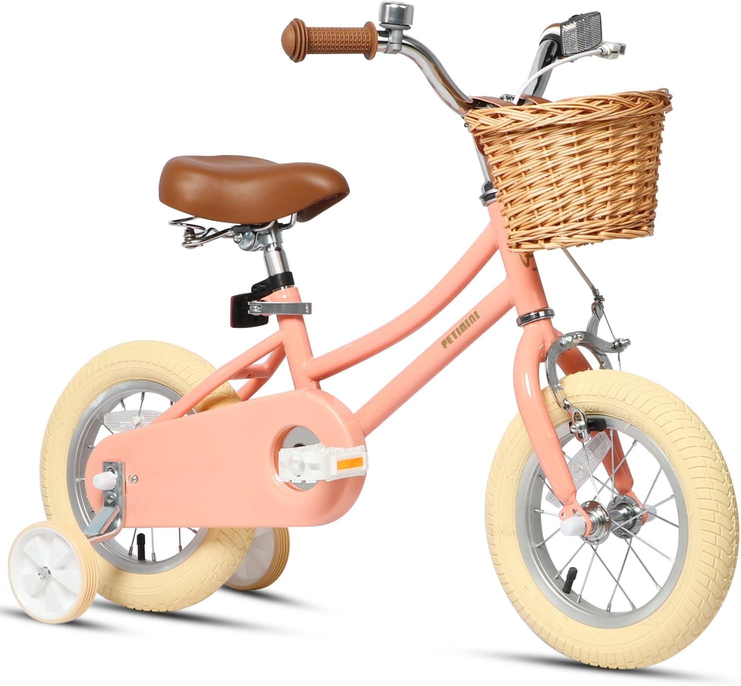 Petimini Girls Bike with Basket for Kids 2-12 Years Old
