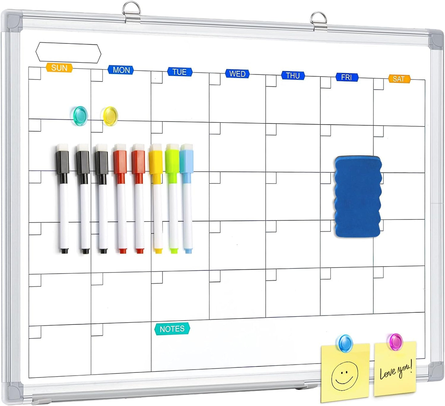 Dry Erase Calendar Whiteboard for Wall - 24in x 18in Size