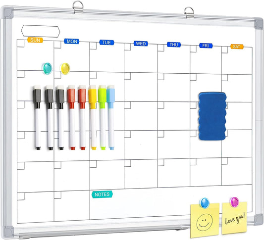 Dry Erase Calendar Whiteboard for Wall - 24in x 18in Size