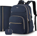 Diaper Bag Backpack Quilted Baby Bag with Changing Pad - Large Blue