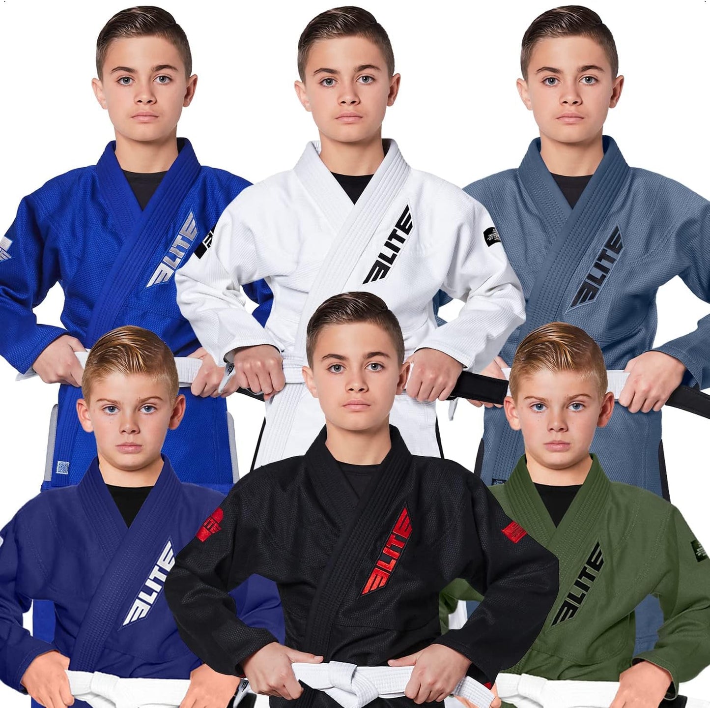 Elite Sports IBJJF Ultra Light BJJ Gi for Kids with Free Belt