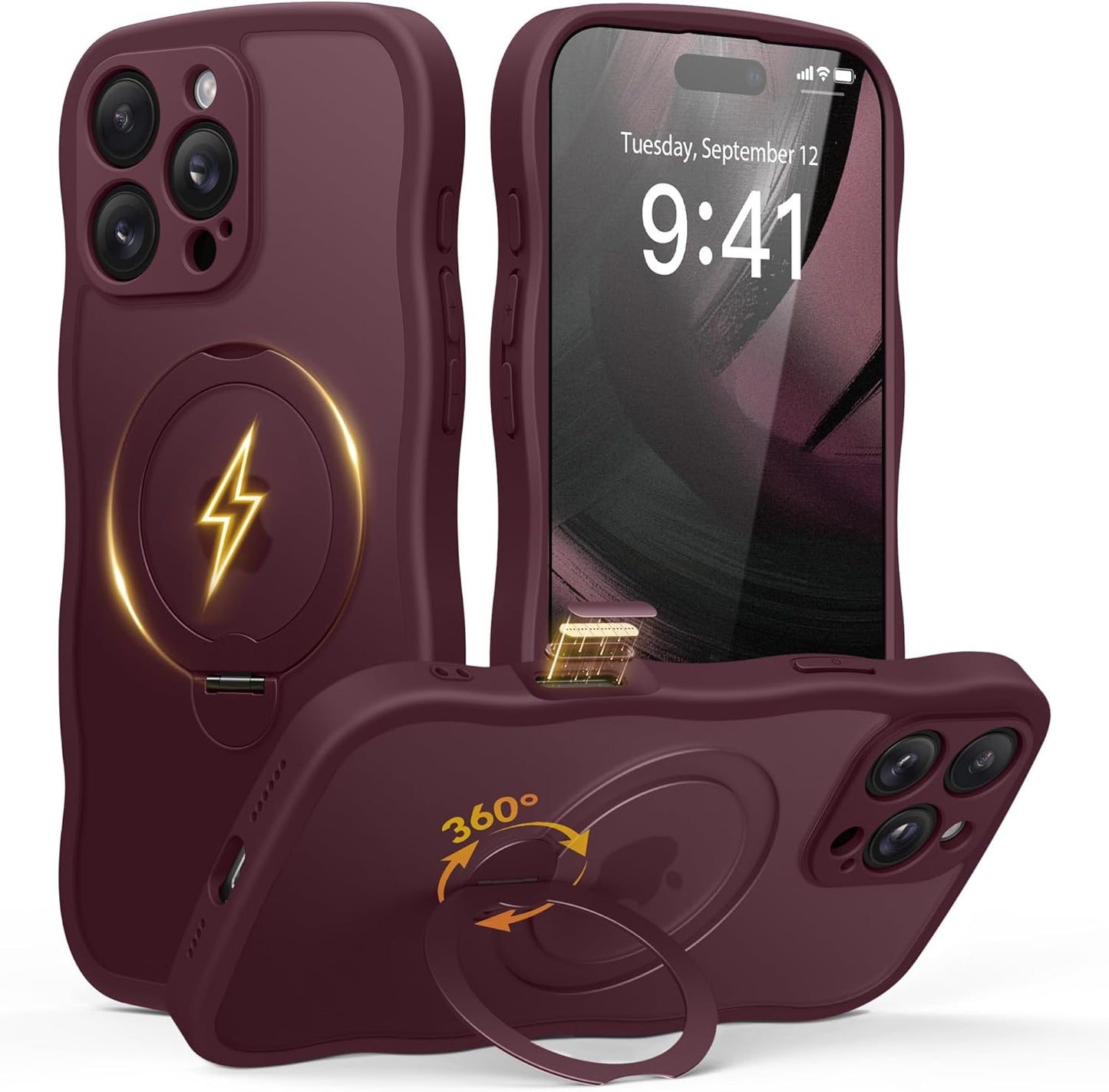 GolbinBox iPhone 16 Pro Case with 360 Spin Magnetic Stand