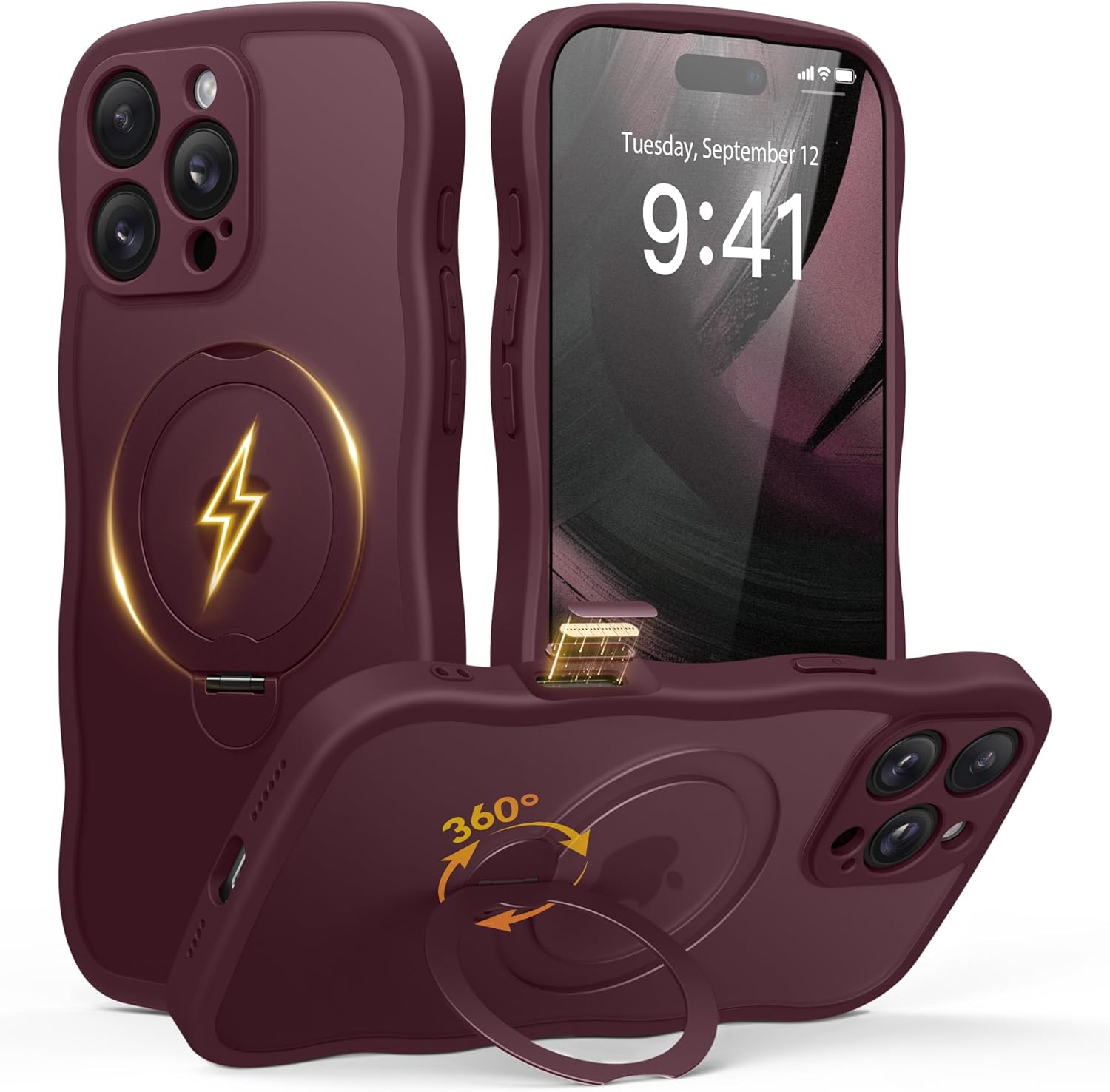 GolbinBox iPhone 16 Pro Case with 360 Spin Magnetic Stand