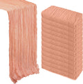 Coral Cheesecloth Table Runner 12 Pack 10ft - Boho Sheer Decor