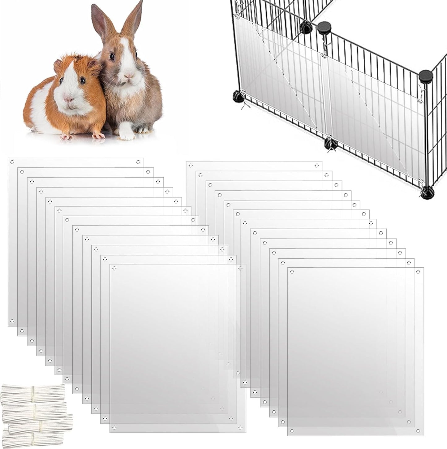 Oncpcare 24 Pack Rabbit Splash Guard for Small Animal Cages