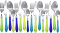 Sea Blue Green Mix & Match Stainless Steel Cutlery Set - 16pc
