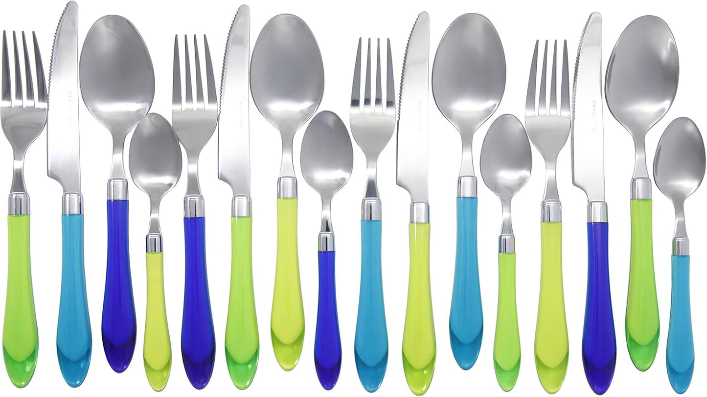 Brink House Sea Blue Green Stainless Steel Cutlery Set 16 pcs