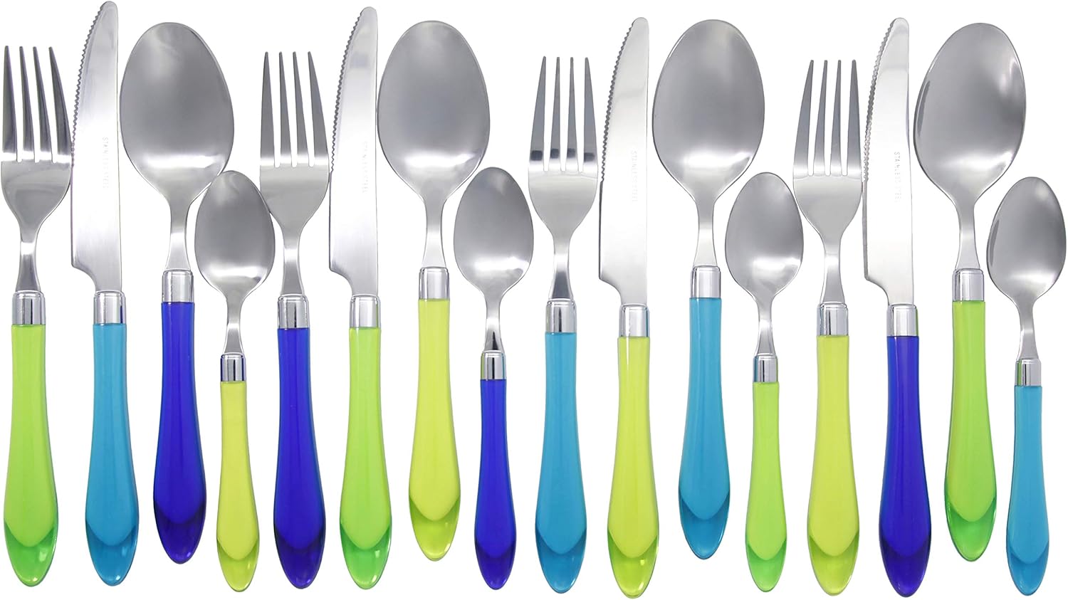 Brink House Sea Blue Green Stainless Steel Cutlery Set 16 pcs