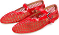 Mesh Ballet Flats for Women - Comfy Fishnet Ballerina Flats