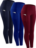 High Waist Running Workout Leggings for Yoga with Pockets - Slimming