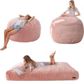 Giant Bean Bag Chair Bed for Adults - Convertible Floor Sofa Bed Home