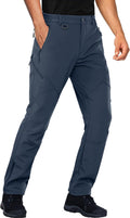 Mens Snow Ski Softshell Pants with 6 Zipper Pockets - Warm Fleece