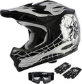 SLMOTO Youth Motocross Helmet Black Skull Design - Durable Protection