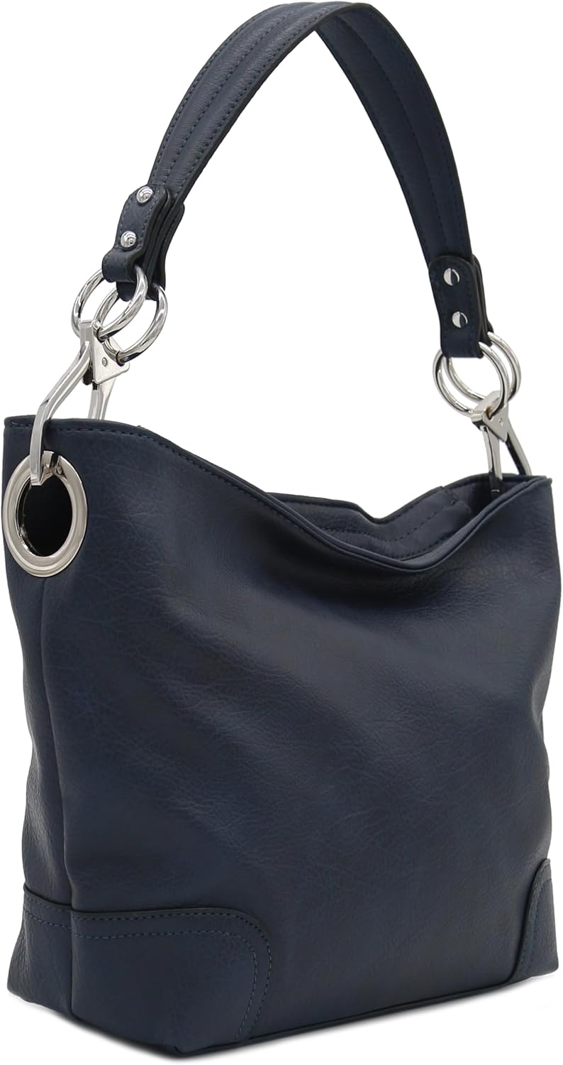 Hobo Shoulder Bag with Big Snap Hook Hardware for Everyday Use