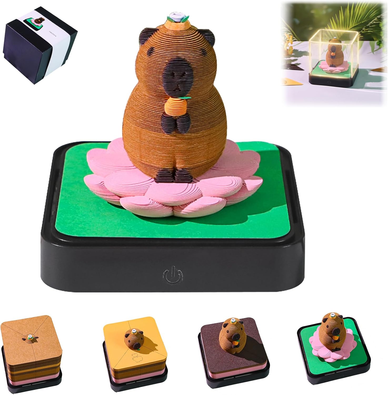 3D Calendar 2026 Desk Time Piece with LED Lights for Creativity