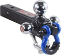 Triple Ball Trailer Hitch with Blue Recovery Shackle - Multi Fit