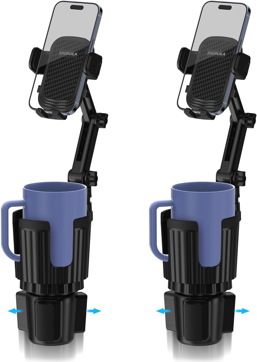 2 Pack Car Phone Holders for Cupholder with 360 Degree Rotation