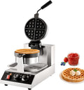 VEVOR Commercial Waffle Maker - 1300W Round Waffle Iron with Temp