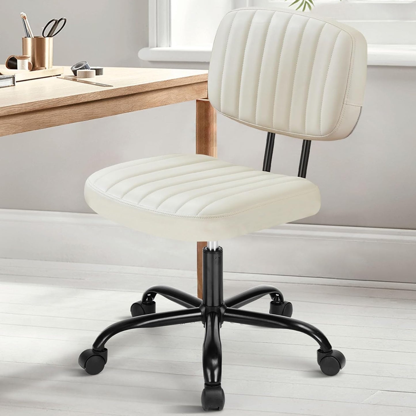 DUMOS Small Ergo Desk Chair - Lumbar Support & Swivel Wheels