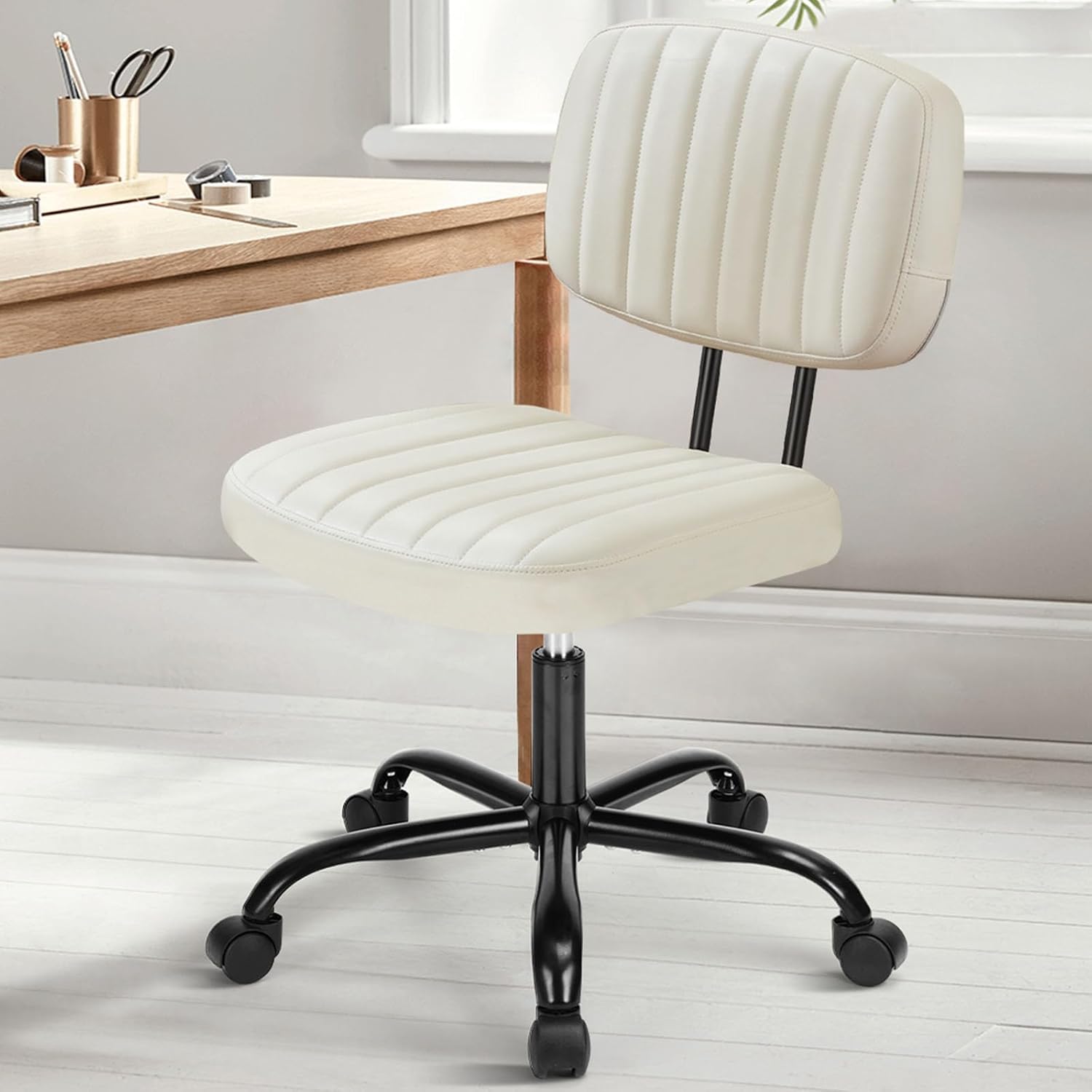 DUMOS Small Ergo Desk Chair - Lumbar Support & Swivel Wheels