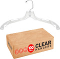 Clear Plastic Hangers 100 Pack - Durable Closet Organization