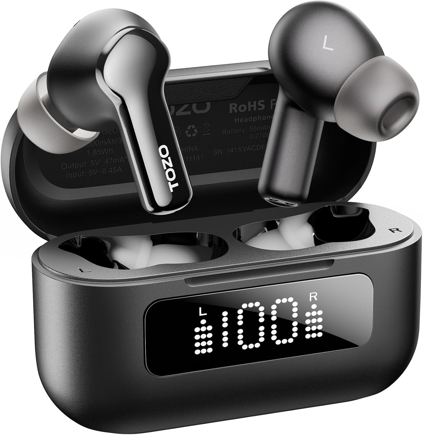 TOZO Hybrid ANC Earbuds: Crystal Clear Calls, 55H Playtime