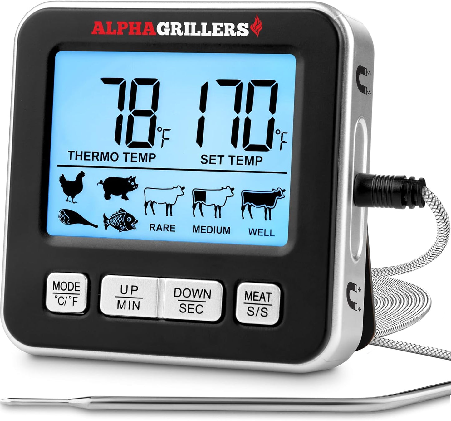 Alpha Grillers Digital Meat Thermometer - Precision Cooking Made Easy